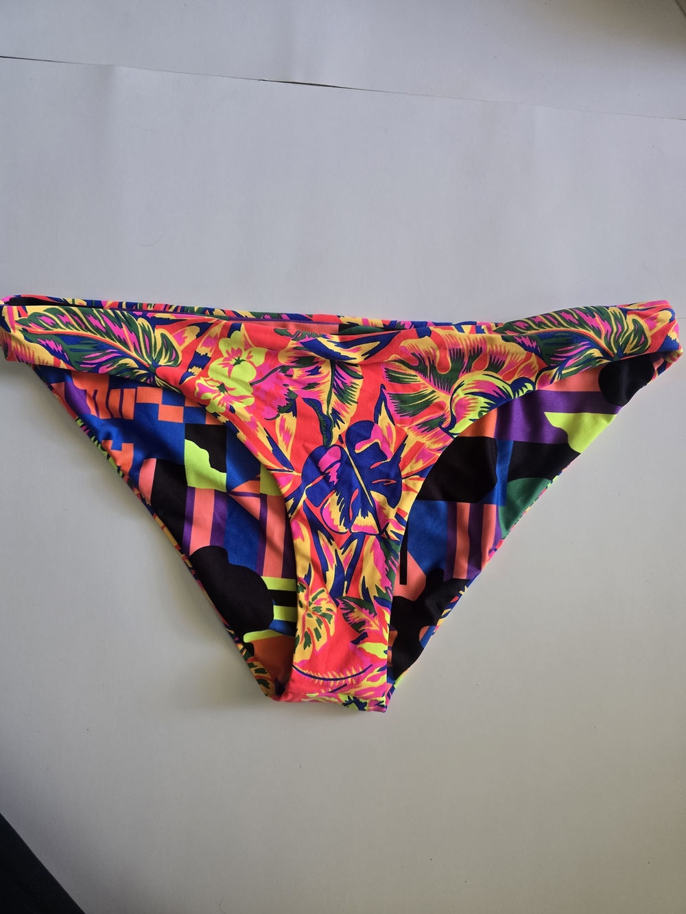 Maaji Neon Floral & Geometric Bikini Bottom - Pink, Yellow, Blue, Green, Purple